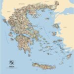 Greece wall map