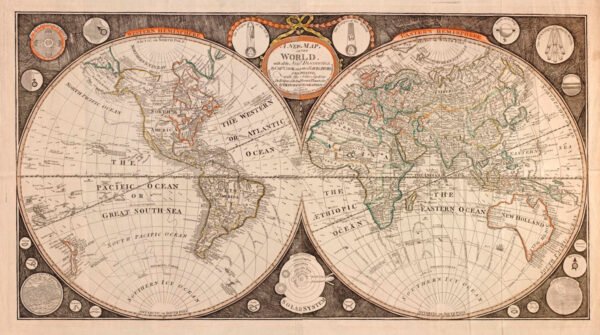 Χάρτης Vintage του κόσμου 1799