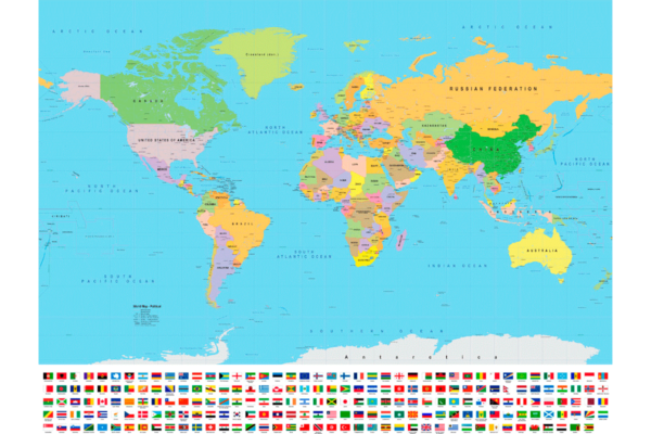 χάρτης με σημαίες